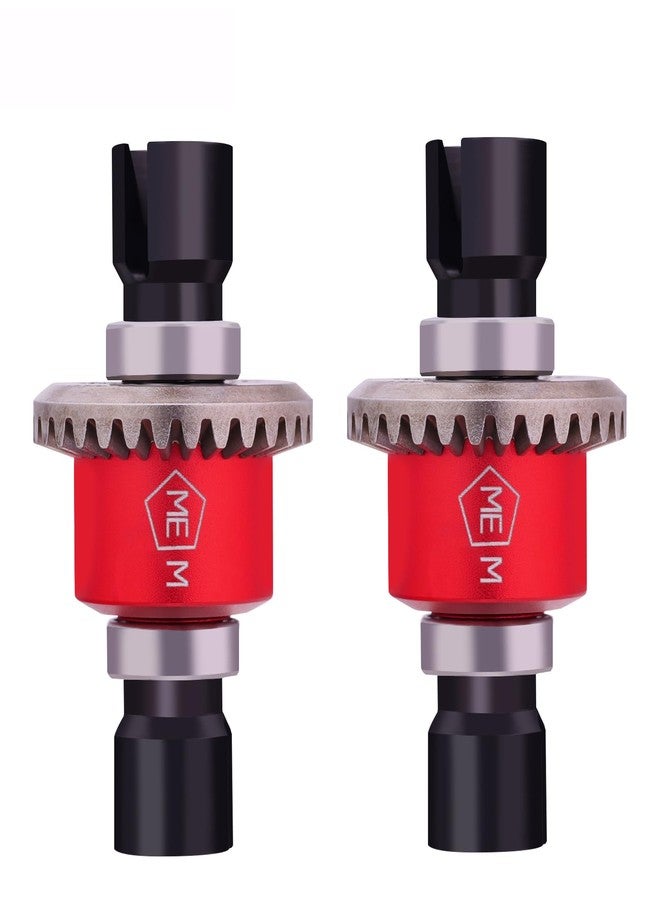 Mesimsple 2PCS Alum H16BM Front Rear Differential Diff Gear for 1/16 H16BM H16207 16208 16209 16210 H16 1/14 14301 14302 14209 14210 H14BM Series Upgrades Part Red - Image 1